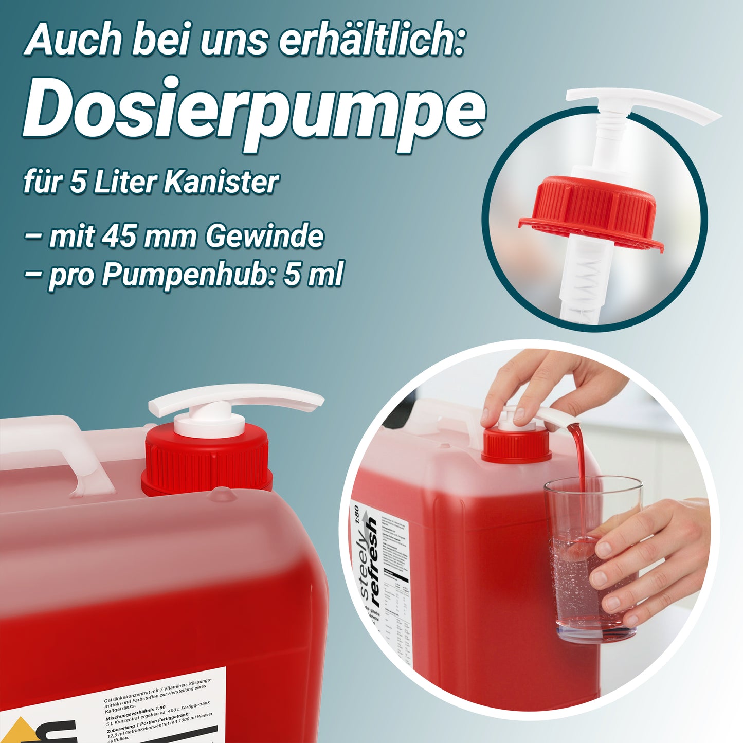 Dosierpumpe 5 Liter Kanister (1 Stk.) 45mm Gewinde