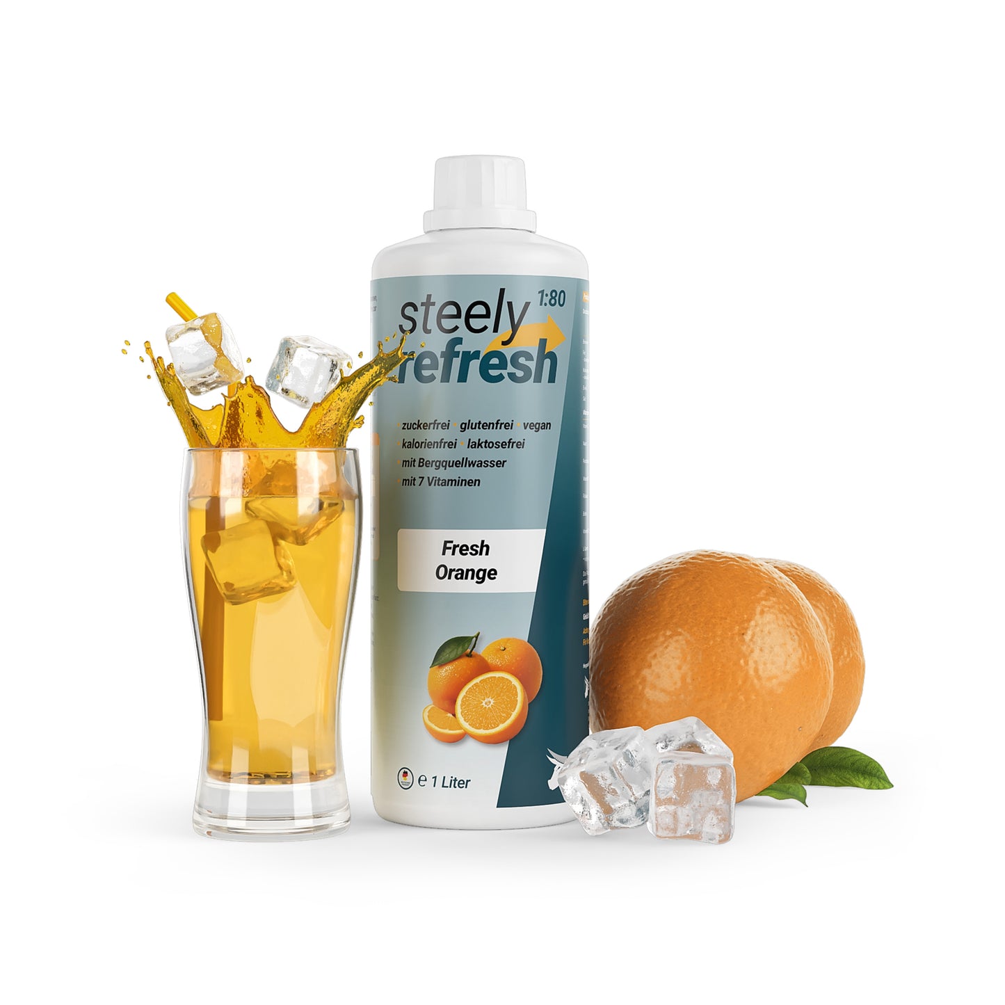 SteelyRefresh 1 Liter Fl. - Fresh Orange