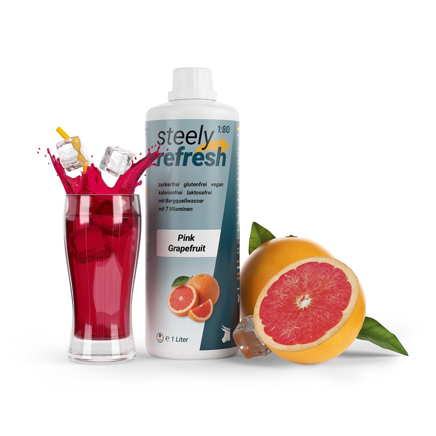 SteelyRefresh 1 Liter Fl. - Pink Grapefruit