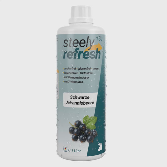 SteelyRefresh 1 Liter Fl. - Schwarze Johannisbeere
