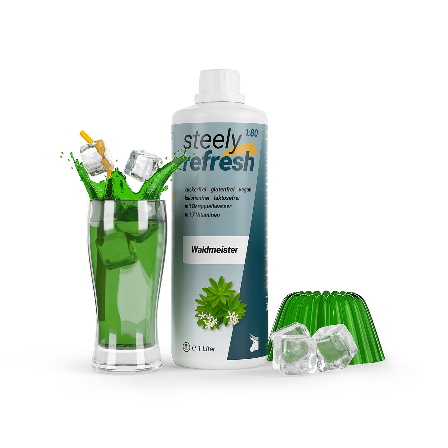 SteelyRefresh 1 Liter Fl. - Waldmeister
