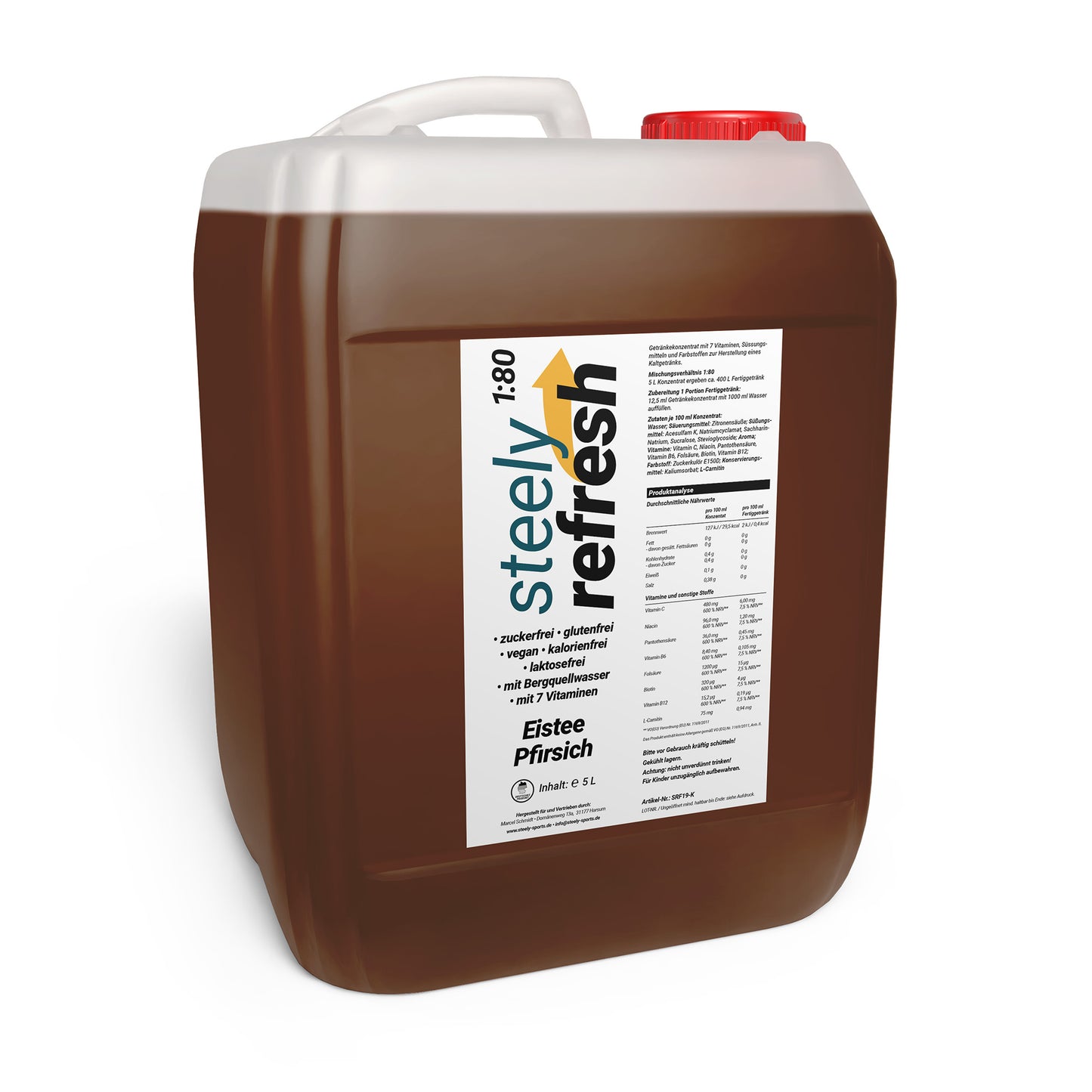SteelyRefresh 5 Liter Kan. - Eistee-Pfirsich