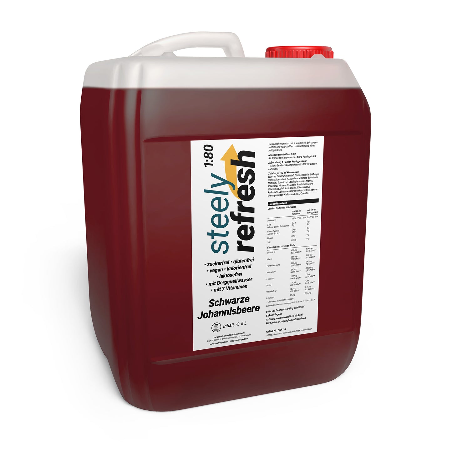 SteelyRefresh 5 Liter Kan. - Schwarze Johannisbeere
