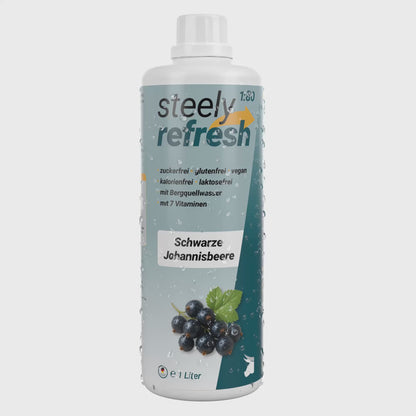 SteelyRefresh 1 Liter Fl. - Schwarze Johannisbeere